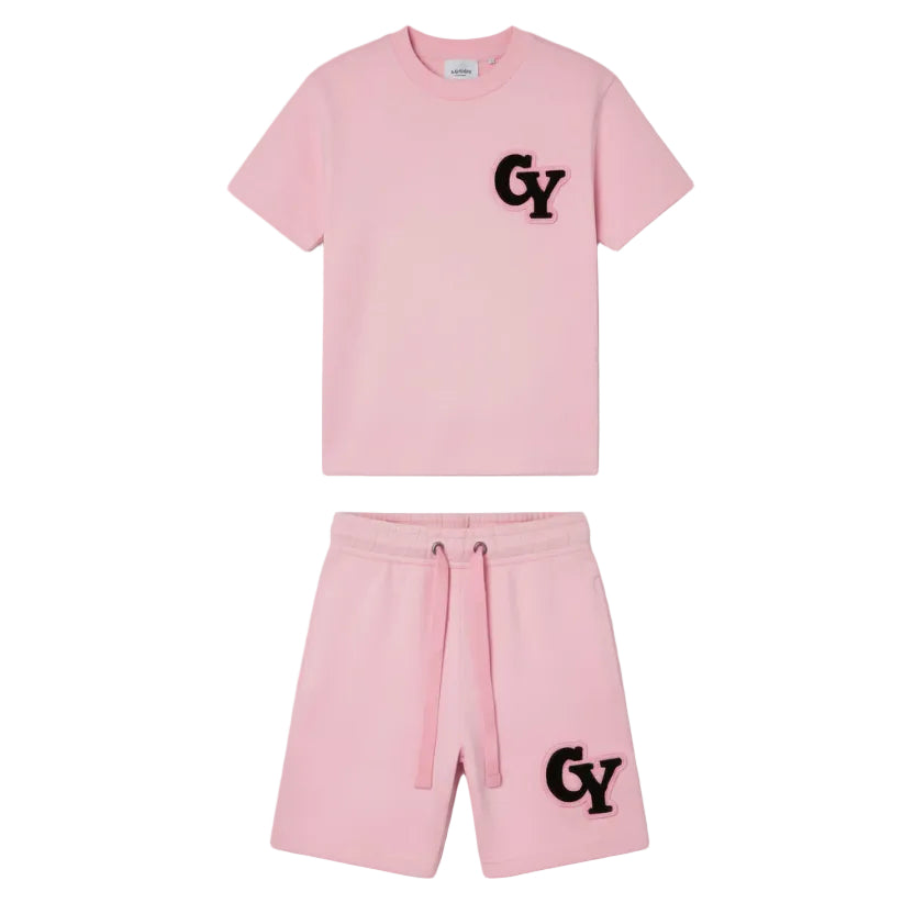 chenille varsity Set Baby Pink